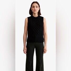 Smythe - CABLE-KNIT CREWNECK VEST in black size xs
